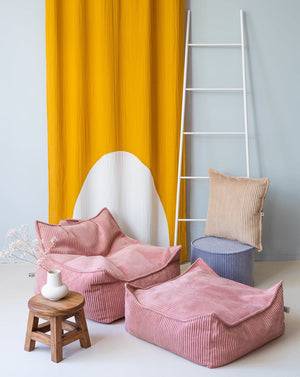Pouf carré velours Rose