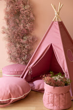 Tipi pack voor kinderen + matje + kussenhoes - Blush roze