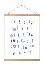 Ruimte thema alfabet poster